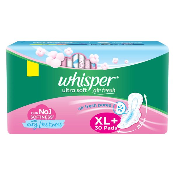 Whisper Ultra Soft Air Fresh Xl+ 30Pcs