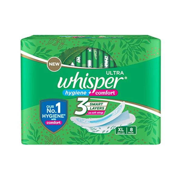 Whisper Ultra Clean Xl 8 Pads Each